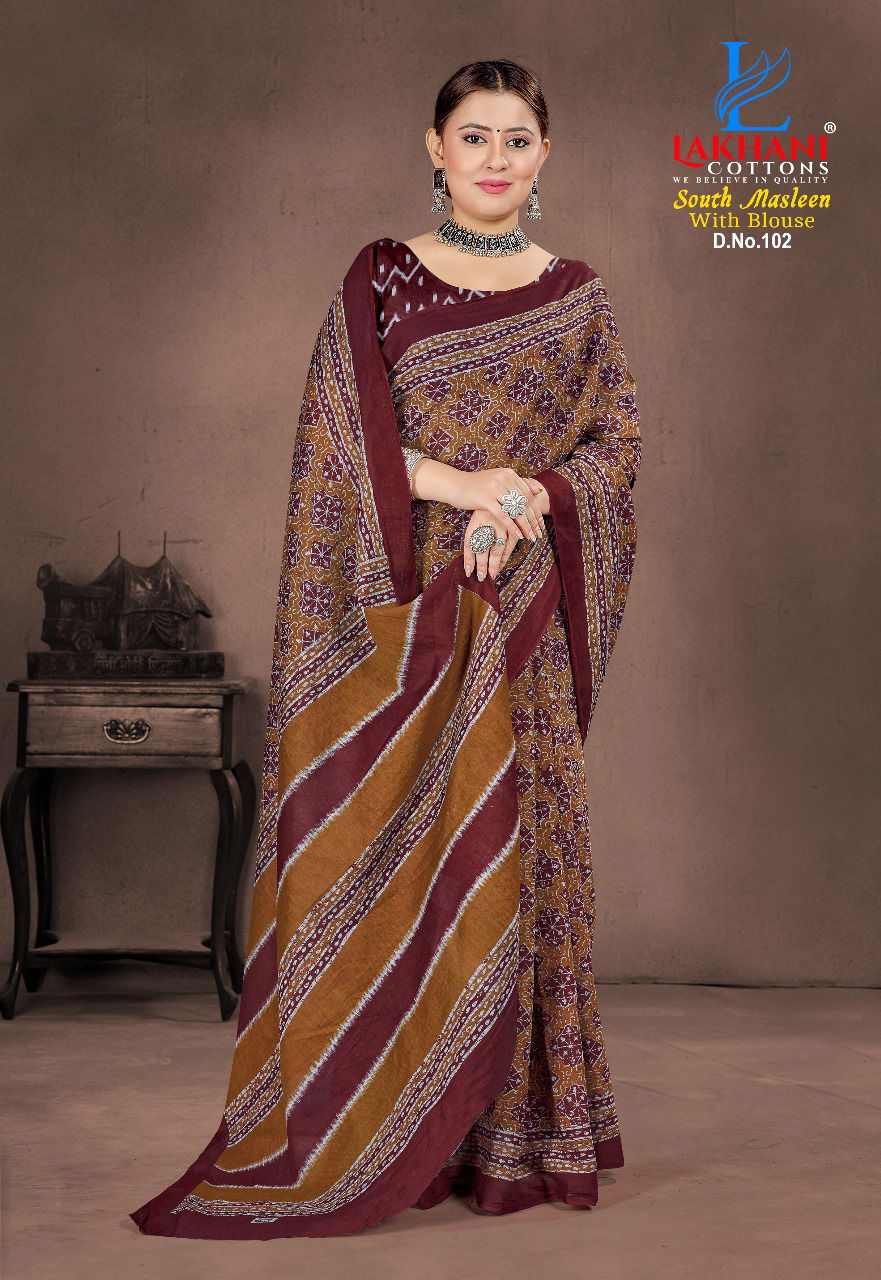 South Masleen Vol 1 By Lakhani Cotton Printed Daily Wear Sarees Orders In India